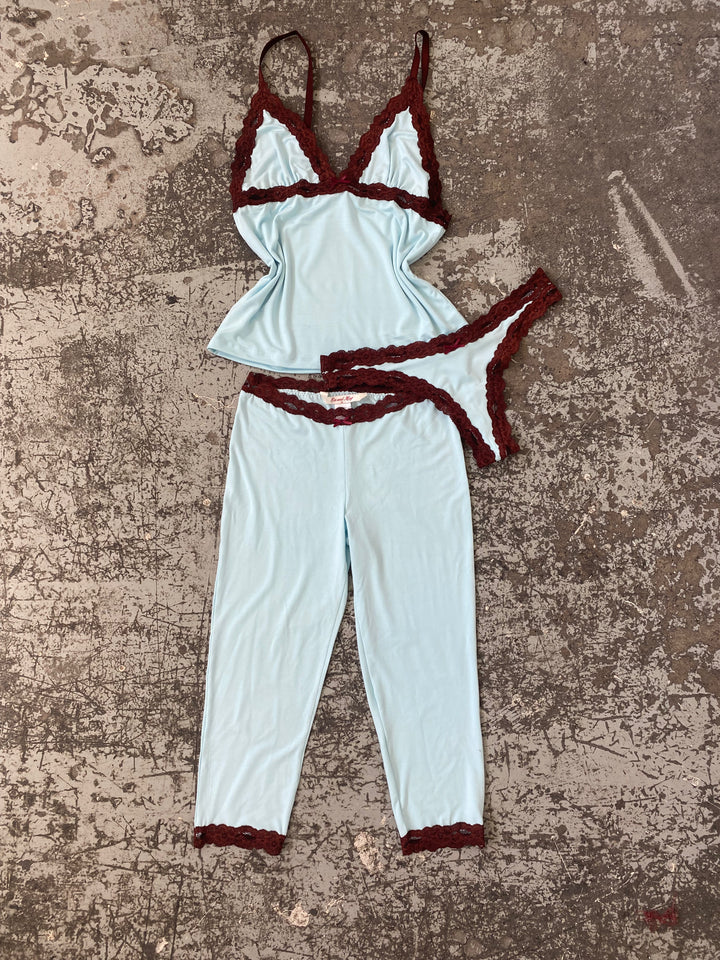 Ensemble débardeur + pantalon + sous-vêtement à pois